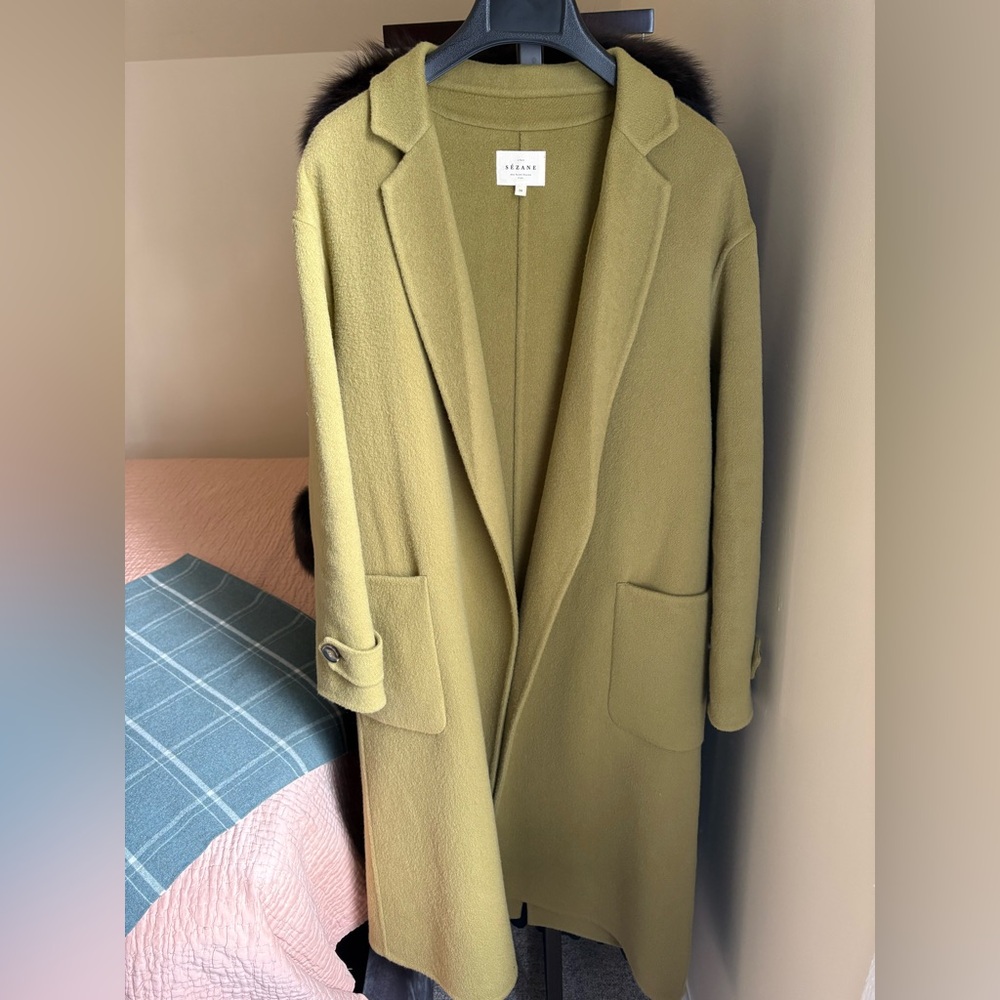 Sezane Mederick Coat Pistachio - Size 6